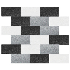 Black White Stick And Go Wall Tile  Self Adhesive Backsplash  Peel And Stick Wallpaper Mosaics