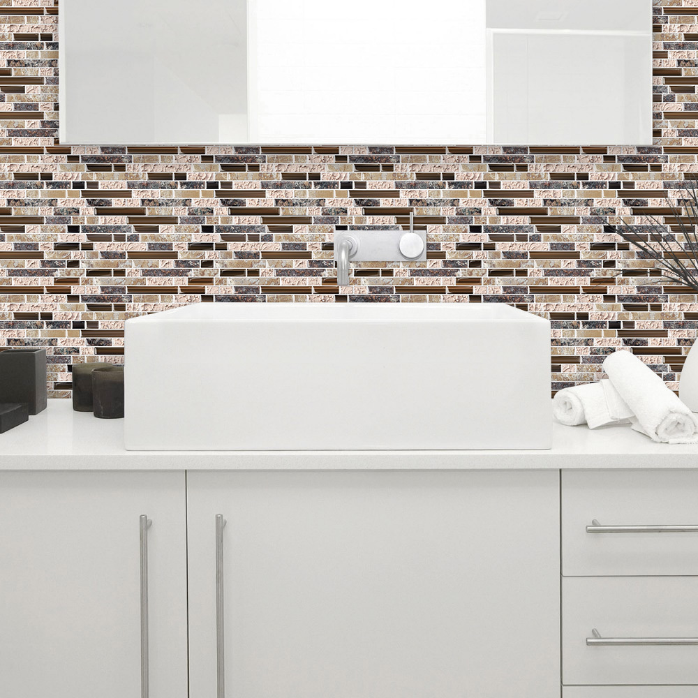 Kitchen Backsplash Mosaic Wall Tiles Sticker Heat-resistant Wall sticker 3D Peel and Stick