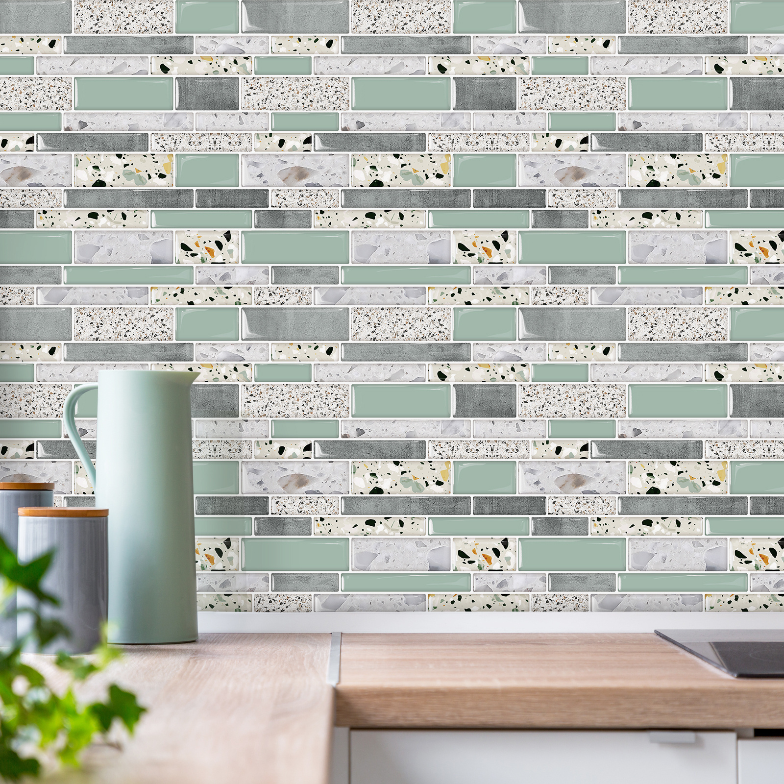 Peel And Stick Backsplash Wallpaper Kitchen Tile Self-adhesive 3d Wall Tiles 3d Pvc Wallpaper