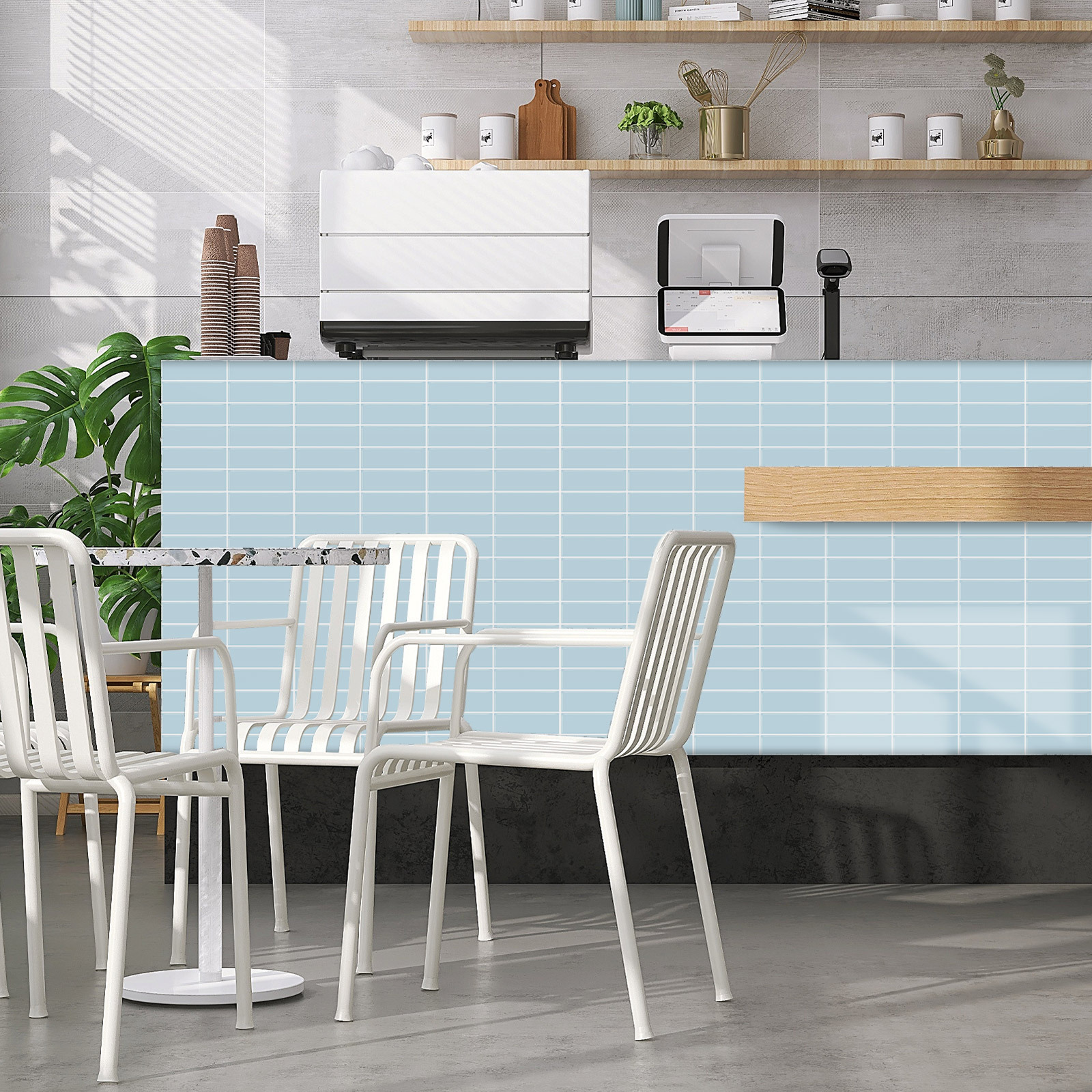 Artiles 2023 New Arrival Light Blue Brick Peel And Stick Backsplash for Kitchen Indoor Self-adhesive Wall Tiles for Bathroom