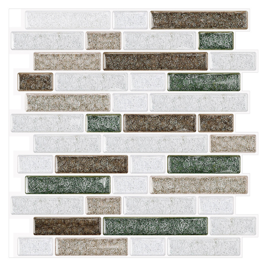 Home Designs Decorations 3D Marble Brick Self-adhesive Wall Tile Peel And Stick Mosaic