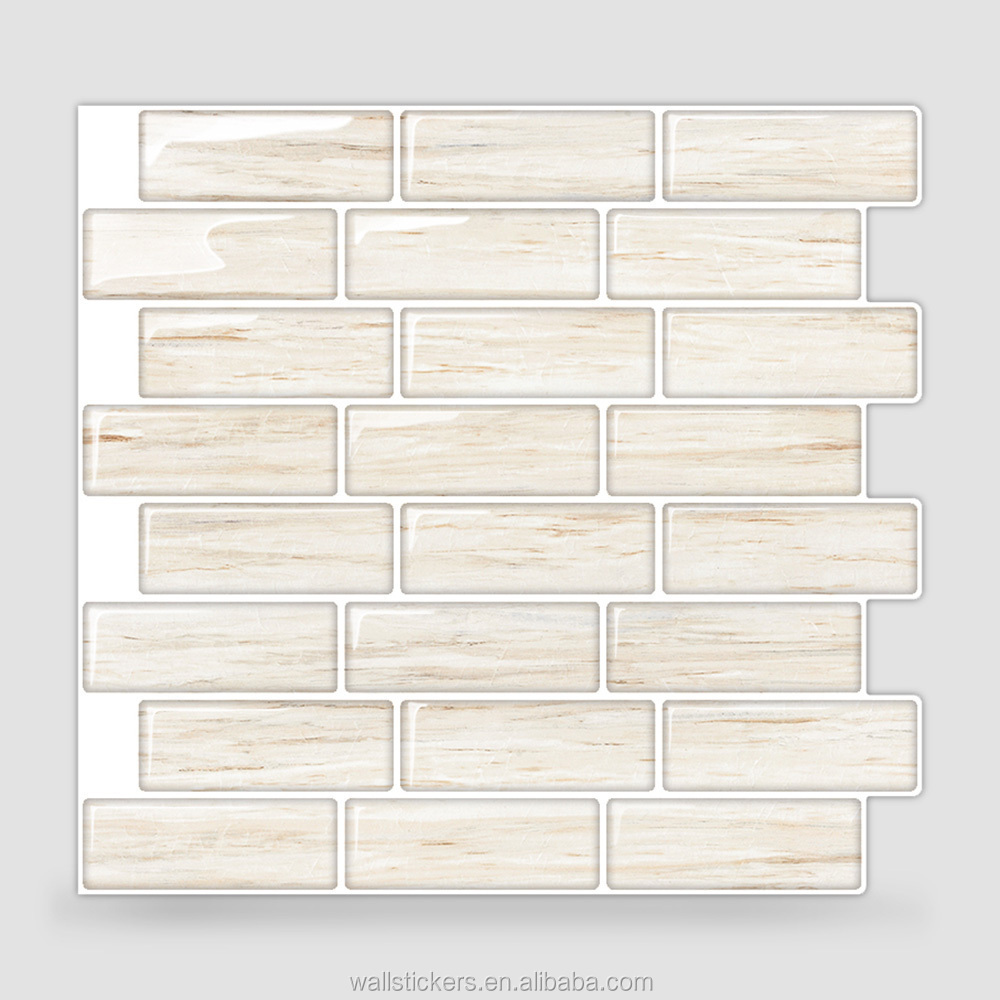 Peel and Stick Tiles Kitchen Backsplash Tiles 3D Wall Stickers 6 Tiles/Pack Kitchen Wall Stickers