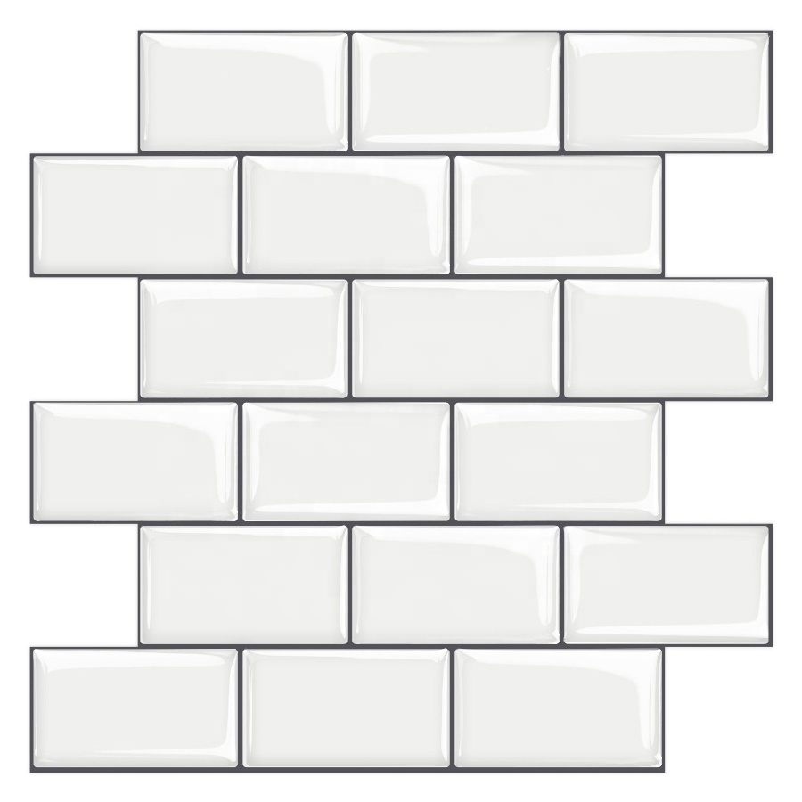 Artiles Cheap Price Home Decor 3D Self Stick Mosaic Easy DIY Oblong Wall Sticker Peel & Stick Wallpaper for Kitchen & Bathroom