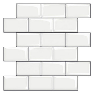 Artiles Cheap Price Home Decor 3D Self Stick Mosaic Easy DIY Oblong Wall Sticker Peel & Stick Wallpaper for Kitchen & Bathroom