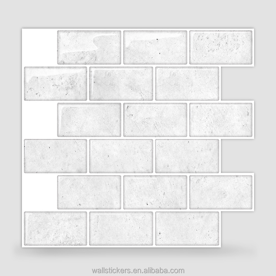 Peel and Stick Vinyl Wall Tiles for Kitchen Bathroom Small Apartment Interior Deco