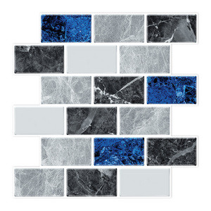 Peel and stick white mosaic self adhesive 3d gel mosaic kitchen thicker upgrade wall tile waterproof and removable