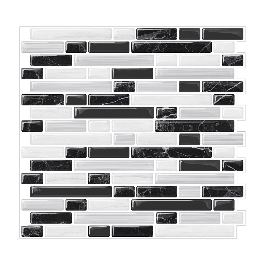 Peel and Stick On Kitchen Backsplash Vinyl Wall Pearl White Subway Tile