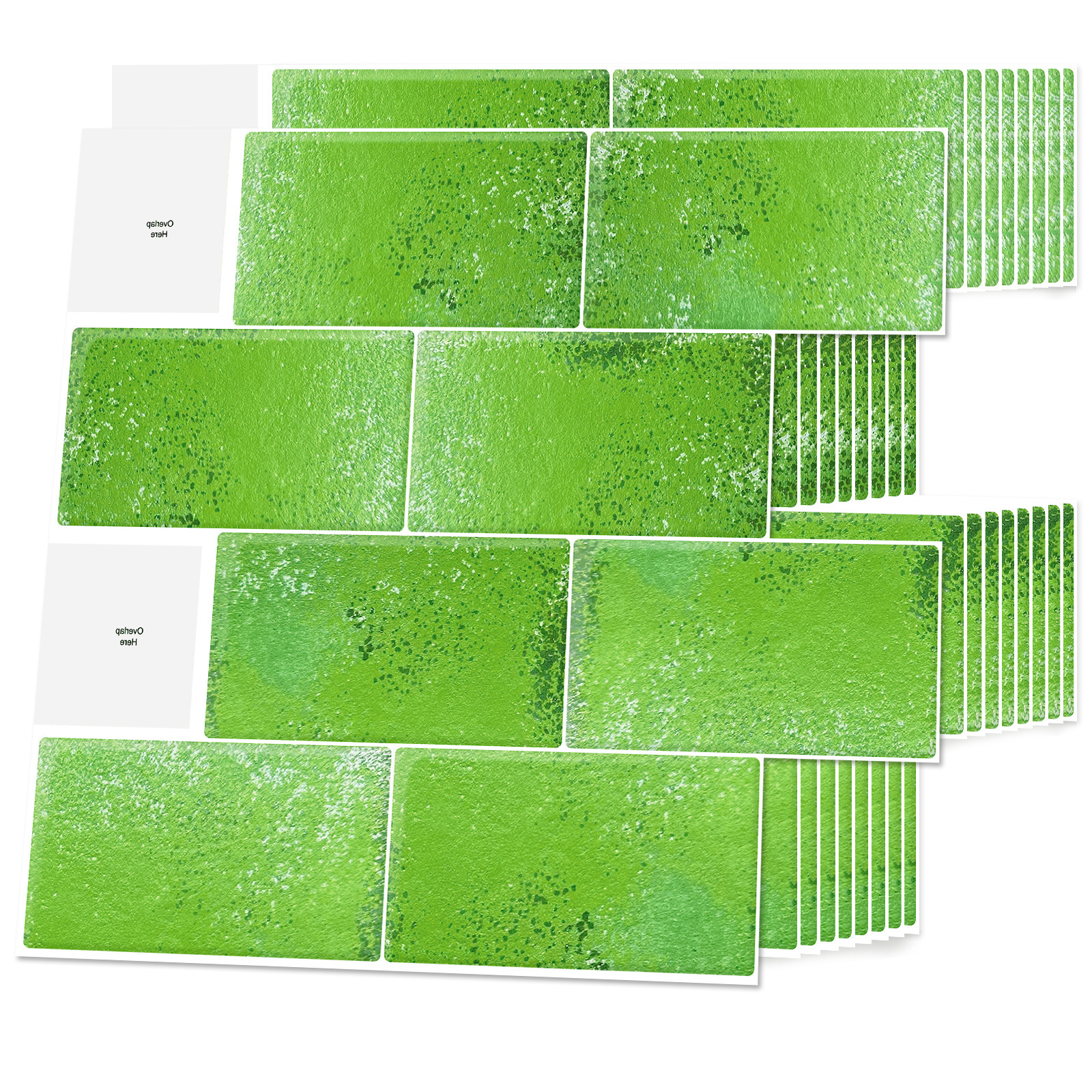 Eco-friendly Home Decor Stickers Self Adhesive Wall Tiles Waterproof Stick on Tile  3D Subway Green Tiles for Kitchen