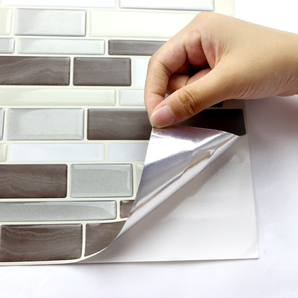 Peel and stick tile sticker adhesive vinyl wall tiles plastic sheet wholesale