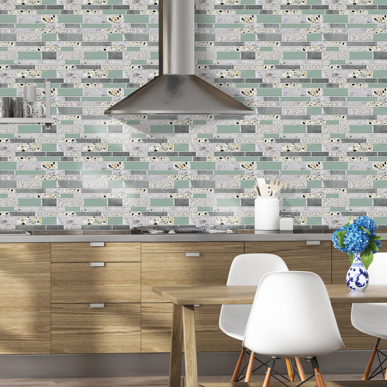 Peel And Stick Backsplash Wallpaper Kitchen Tile Self-adhesive 3d Wall Tiles 3d Pvc Wallpaper