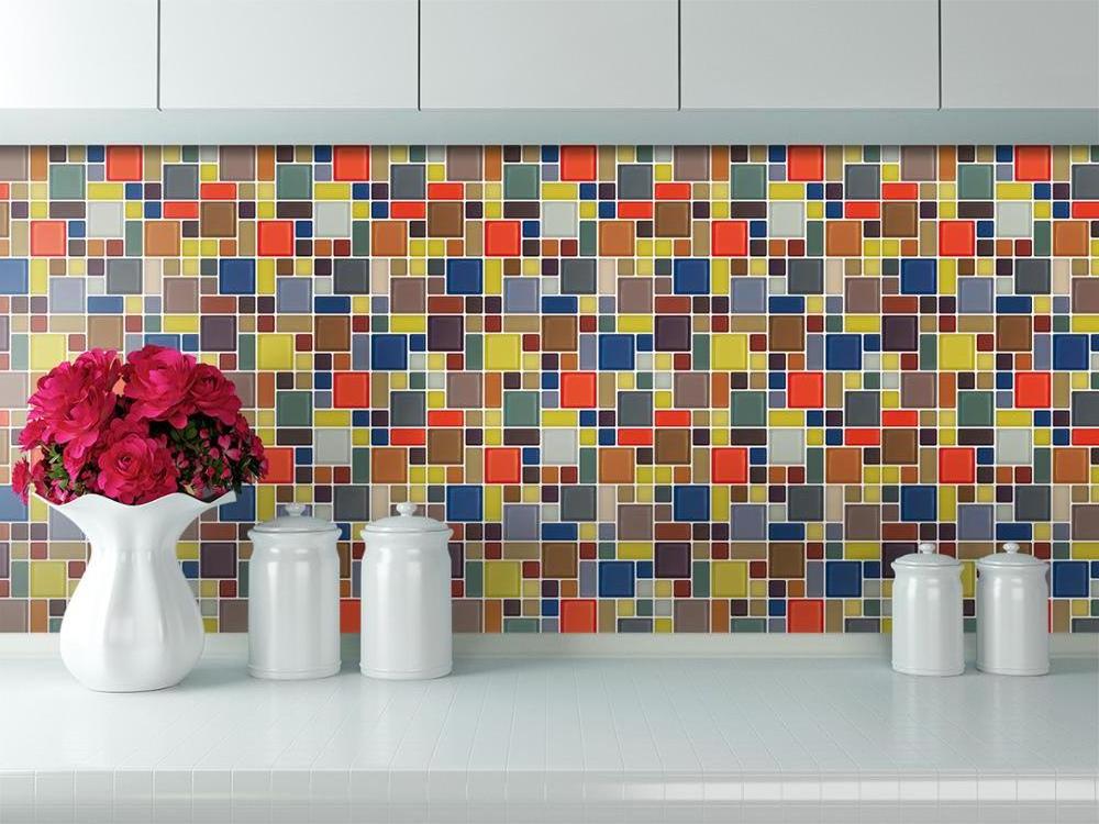 Stick on wall tile sticky tile backsplash peel and stick steel subway