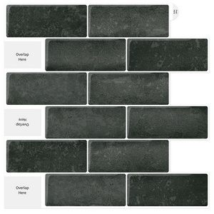 Eco-friendly Sticker Tiles  Peel and Stick Backsplash 3D Black subway Backsplash Peel and Stick Tile Bathroom Kitchen Tile