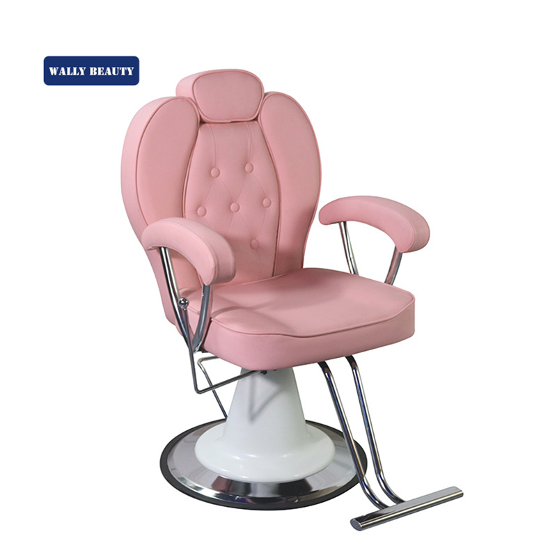 Wallybeauty nordic style reclining styling colored chair beauty salon equipment pink salon chairs with headrest