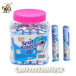 Factory Supply halal dulces roll Sour pressed candy tablets milk candy for wholesale