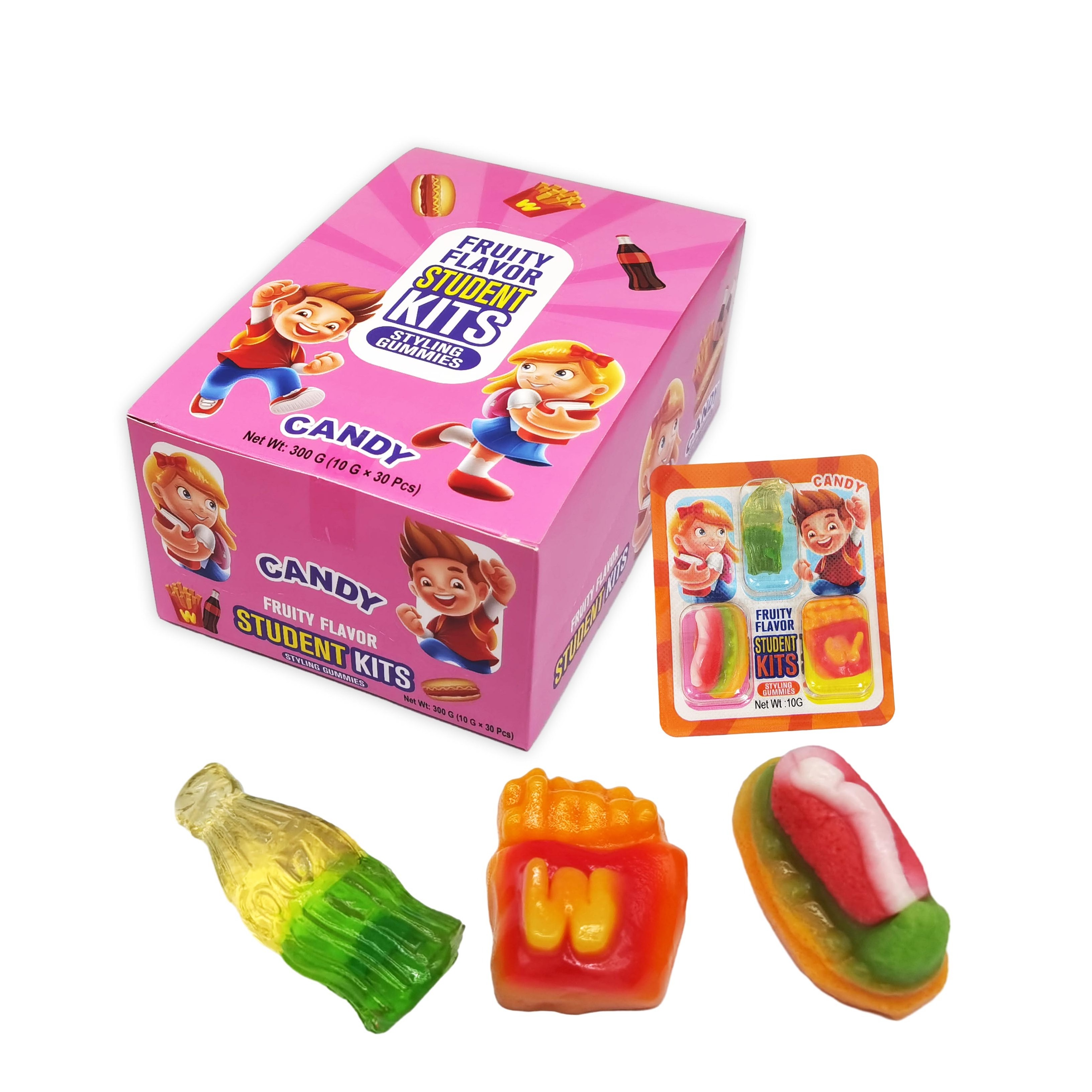 New Hot Sale kids 4d jelly sweets and candies halal Cola French fries hot dogs shape soft gummy candy supplier