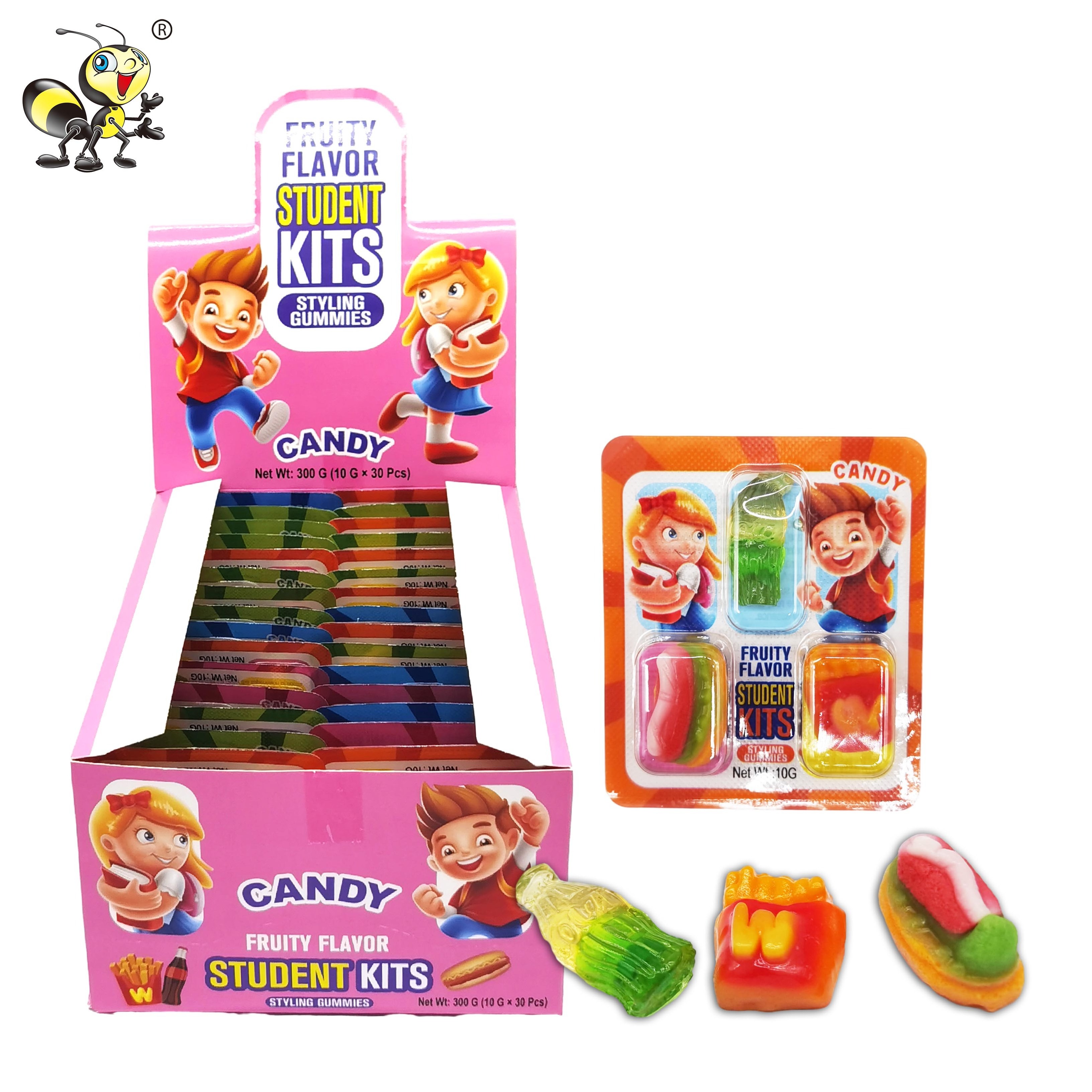 New Hot Sale kids 4d jelly sweets and candies halal Cola French fries hot dogs shape soft gummy candy supplier