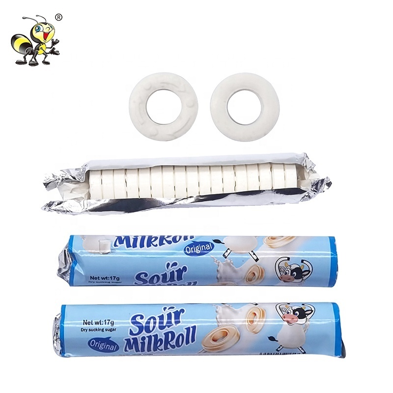 Factory Supply halal dulces roll Sour pressed candy tablets milk candy for wholesale