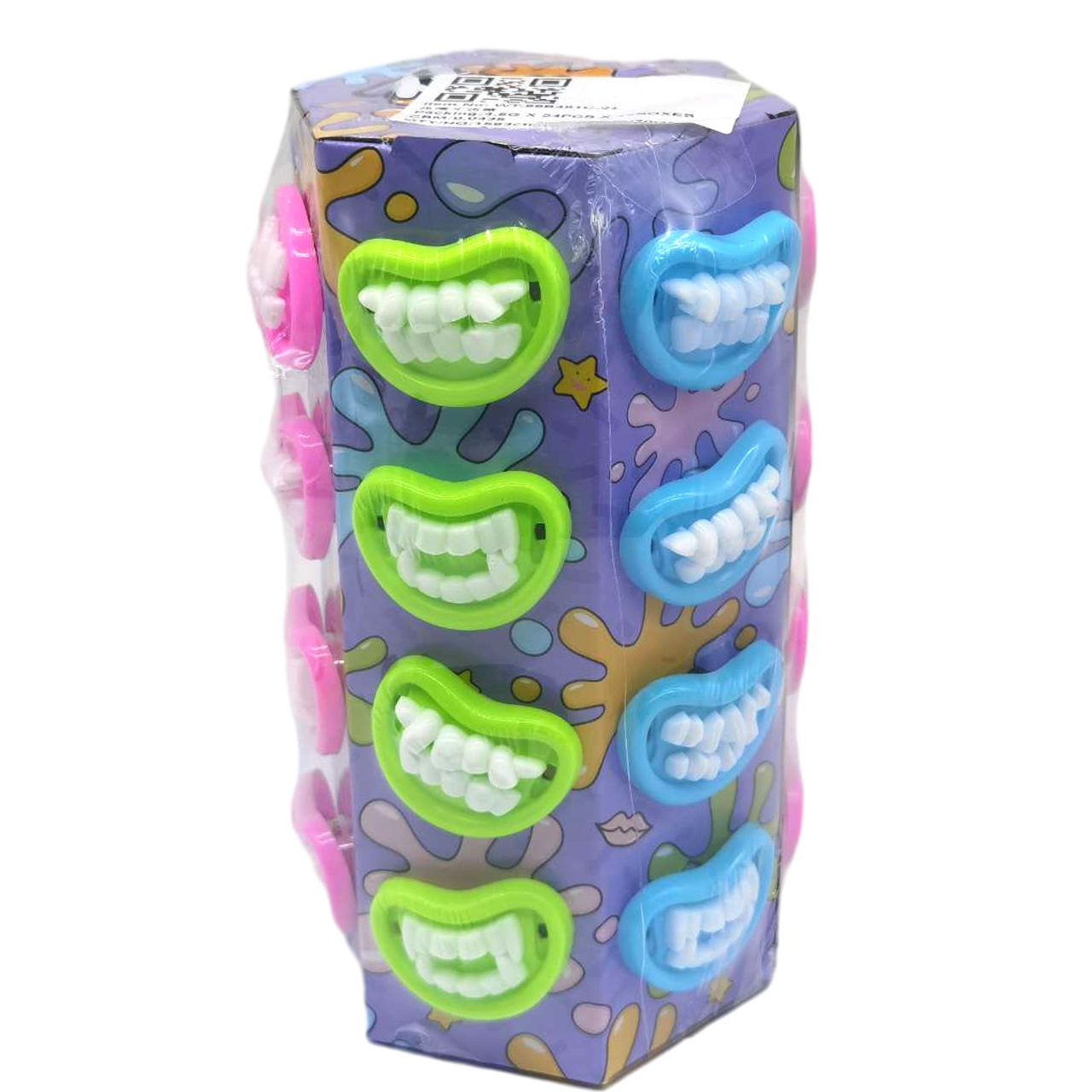 Cheap pacifier sweet candies with toys factory wholesale plastic Fangs tooth halal candy toys kids