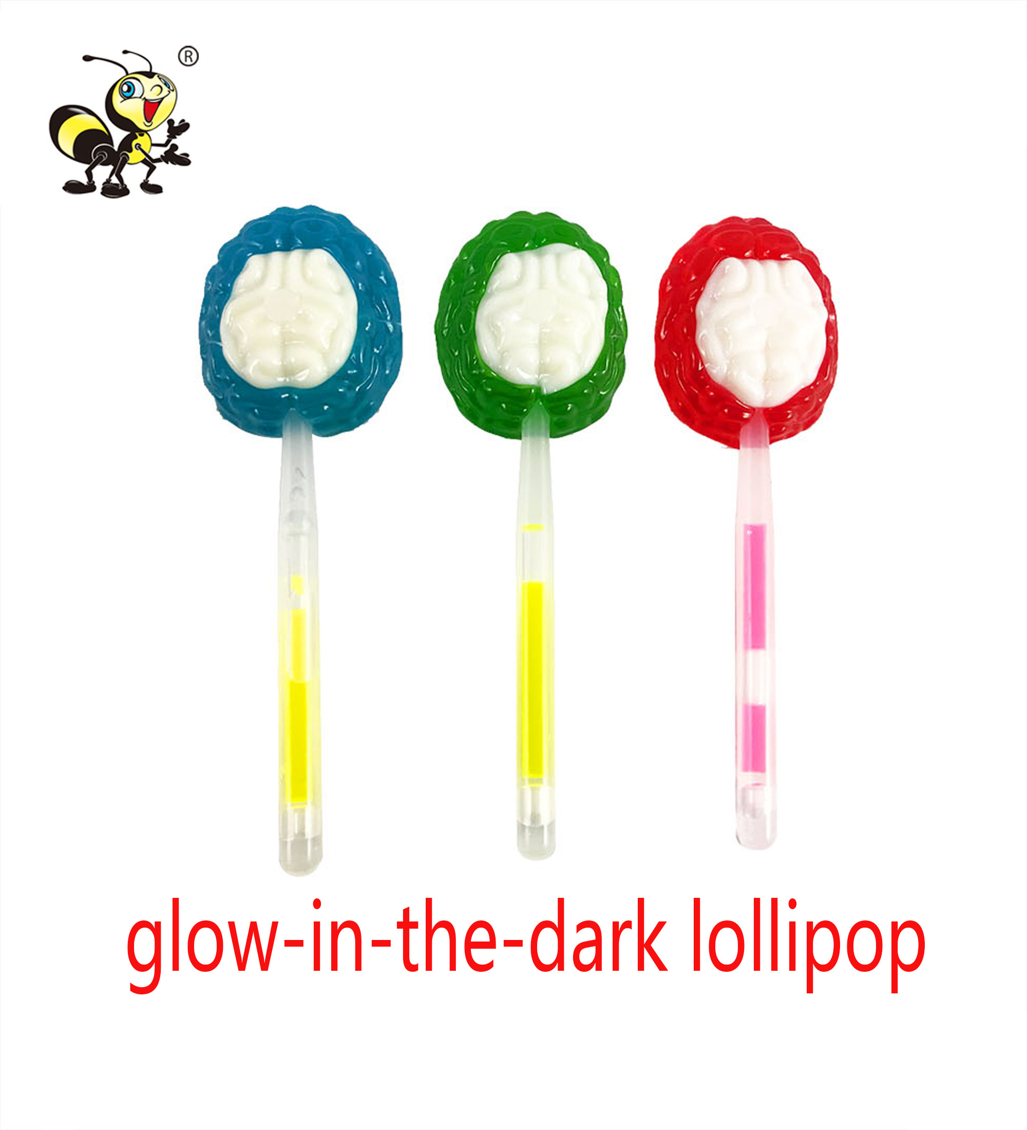 Best Selling Crazy Light Tricky brain Lollipop Glow Lollipop candy Lollipop