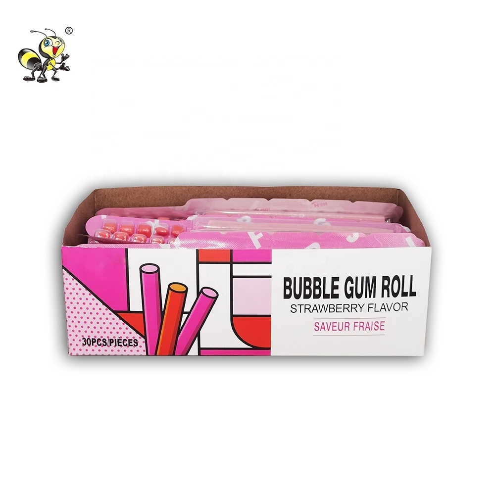 Custom Halal wholesale Strawberry flavor bubble chewing gum manufacturers from china