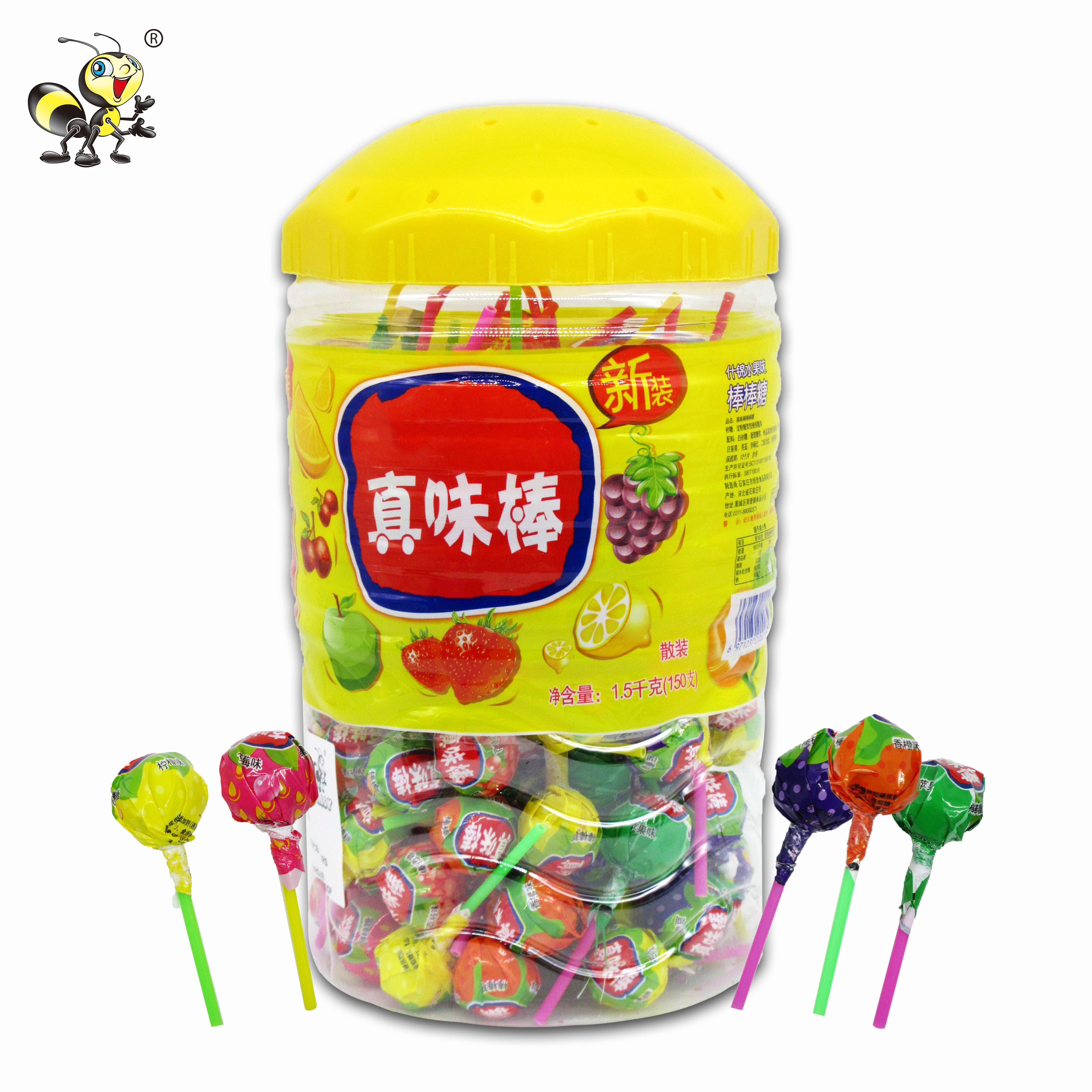 Hot Sale Wholesale Assorted Fruity pin pop Lollipop big bom lollipops candy