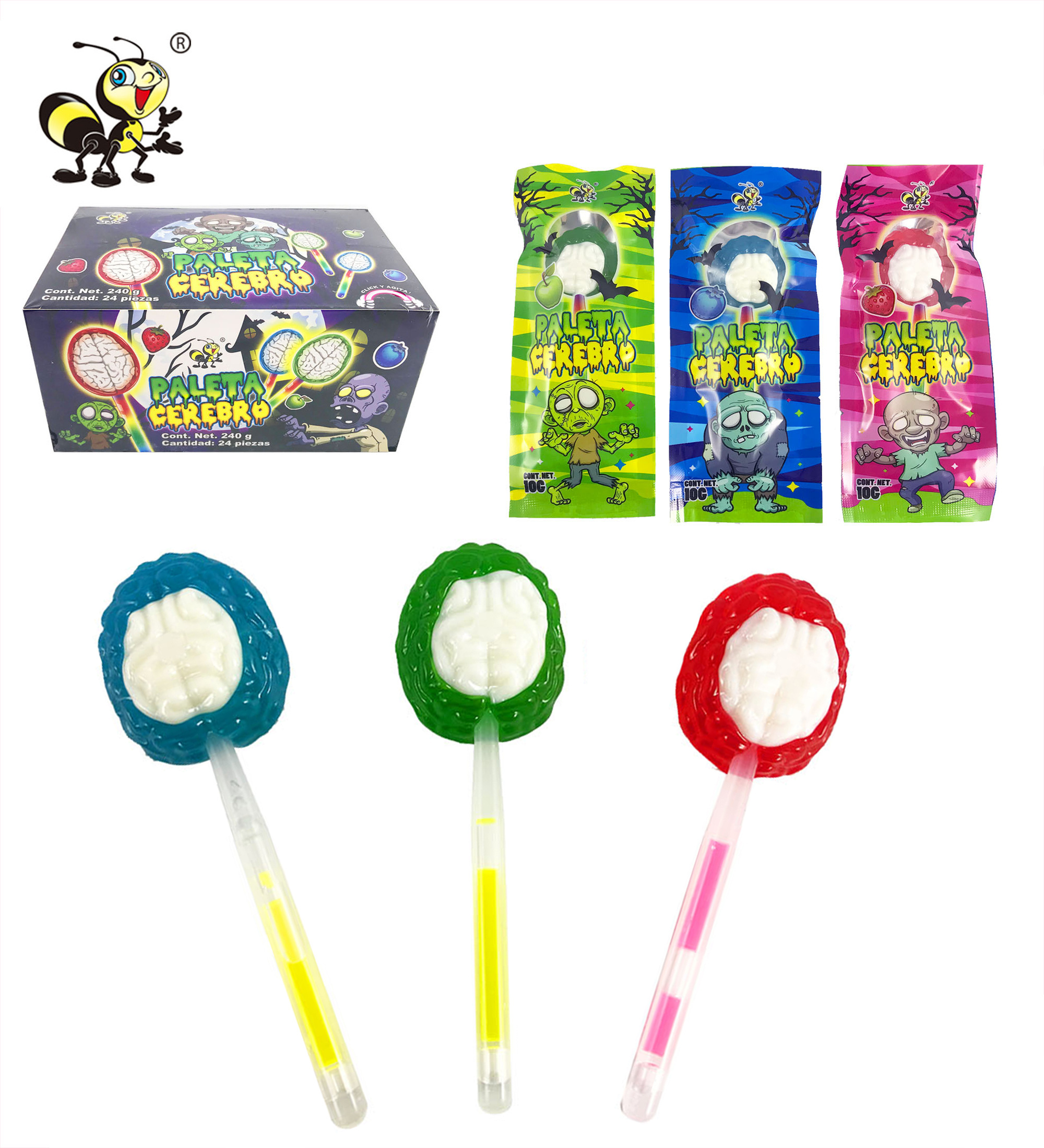 Best Selling Crazy Light Tricky brain Lollipop Glow Lollipop candy Lollipop