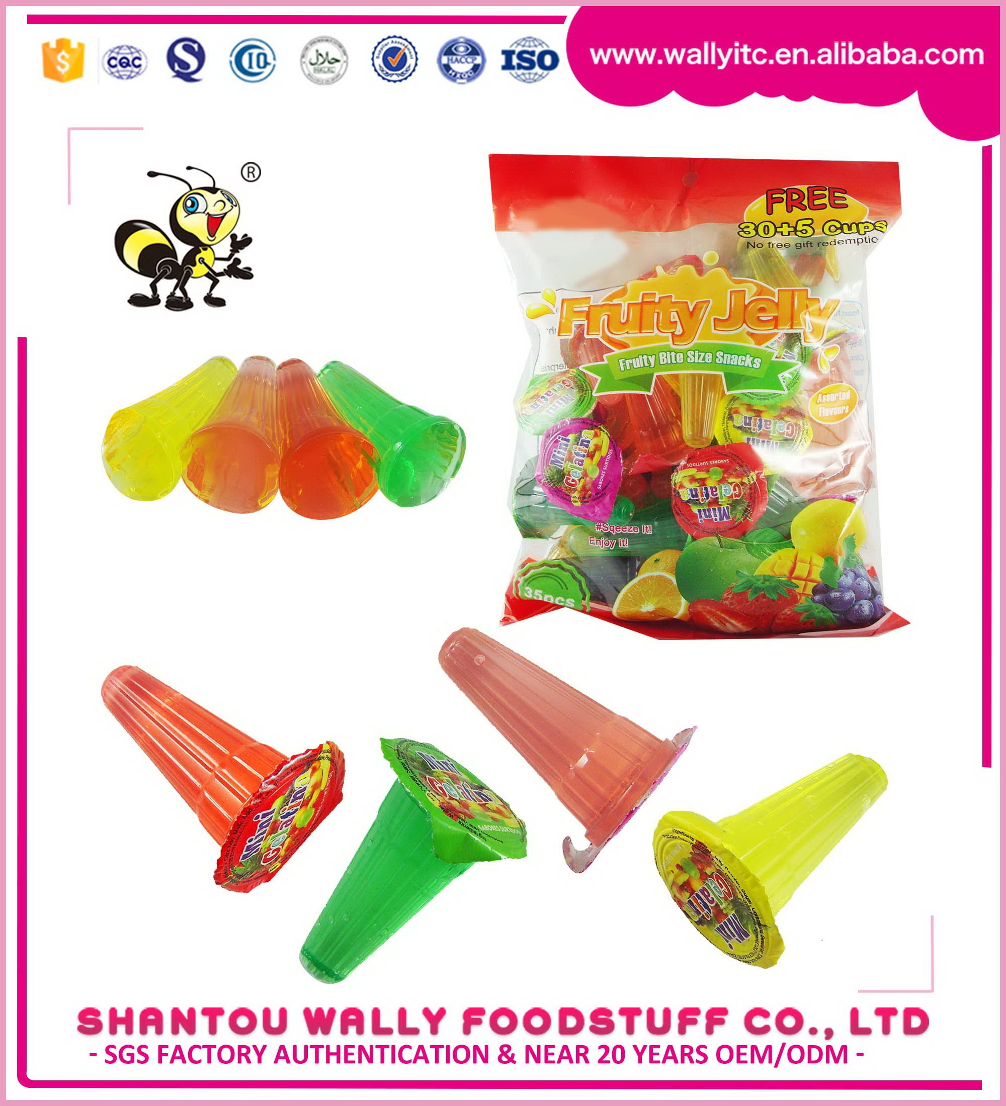 2023 Delicious sweet bonbons jelly fruit jelly candy Cup Assorted Mini Fruit Jelly