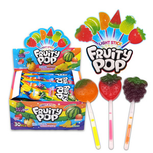 halal fruit shape glow stick lollipop candy wholesale imported sweets hard fruit pop lollipops