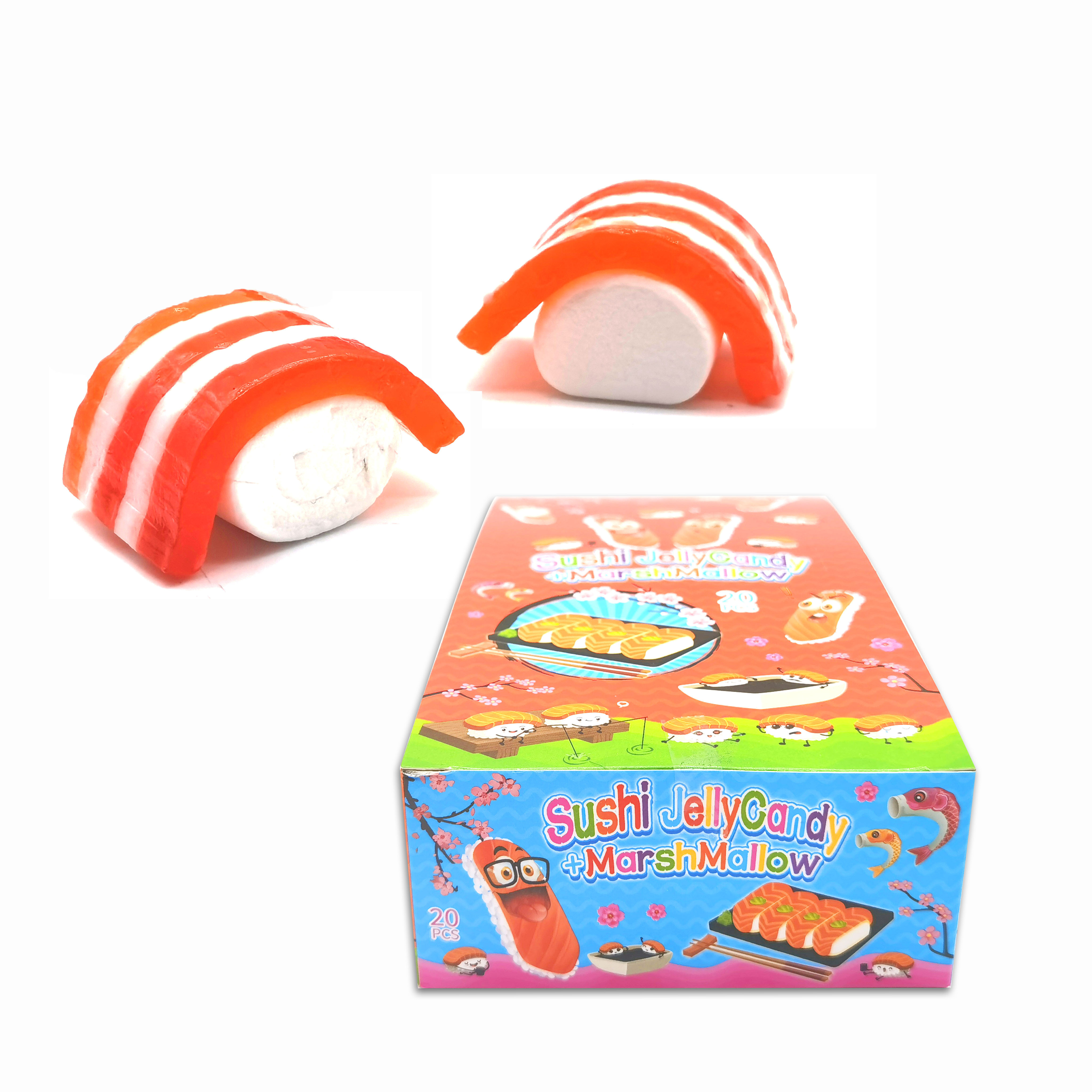 Wholesale Hot Sale sushi jelly gummy candy and marshmallow japanese candy