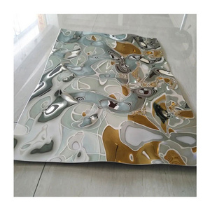 304 201 0.8mm pvd color mirror water ripple stamped stainless steel color sheet for decoration