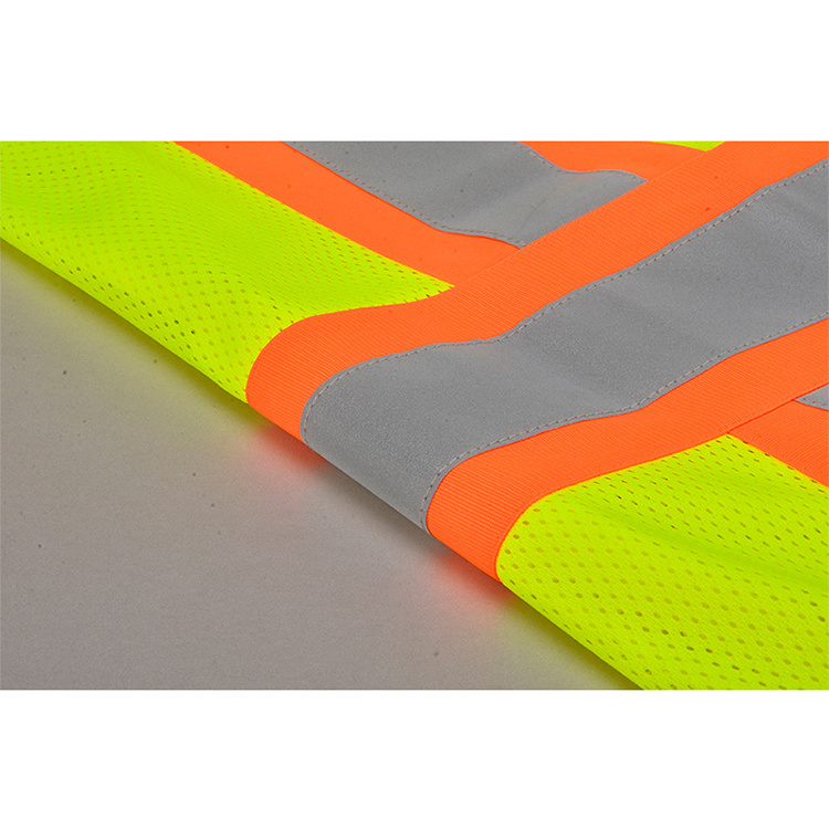 Customized Green Reflective Safety Vest Company Logo with Pockets Custom Color Fluorescent Visibility Work Class 2 Safety Vest