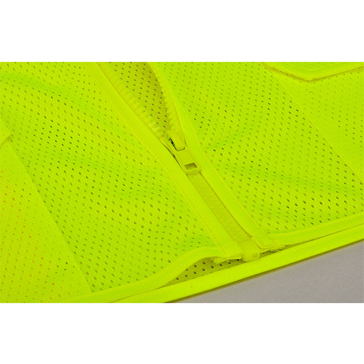 Customized Green Reflective Safety Vest Company Logo with Pockets Custom Color Fluorescent Visibility Work Class 2 Safety Vest