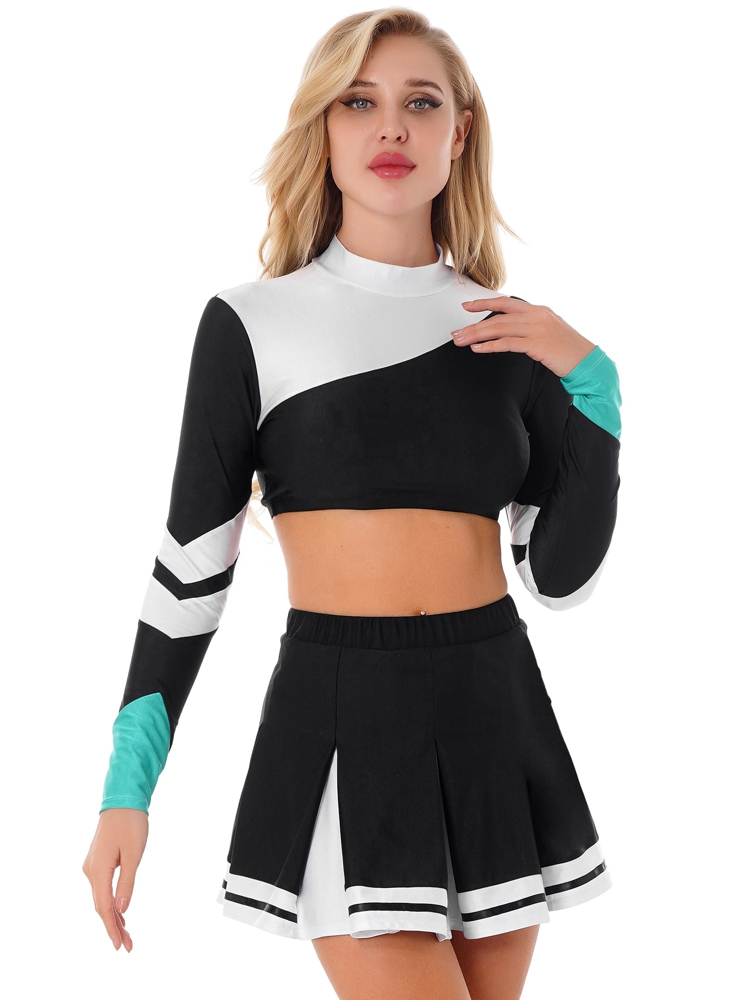 2023 Latest crop top custom design all-stars competition long sleeve cheer costume cheerleading uniforms