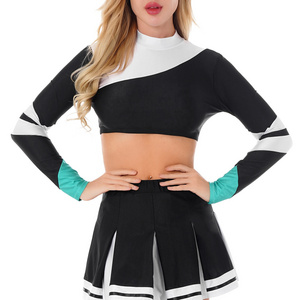 2023 Latest crop top custom design all-stars competition long sleeve cheer costume cheerleading uniforms