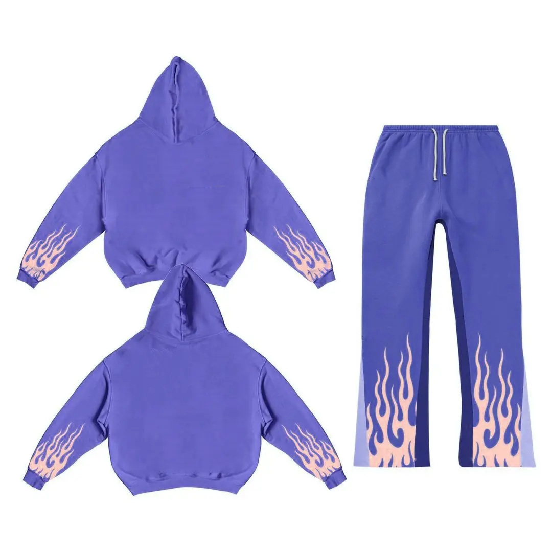 Sweatpants and Hoodie Flared Sets Unisex Manufacturer Private Label Pro Quality Cheap Price With Hot Selling For Men's Tracksuit