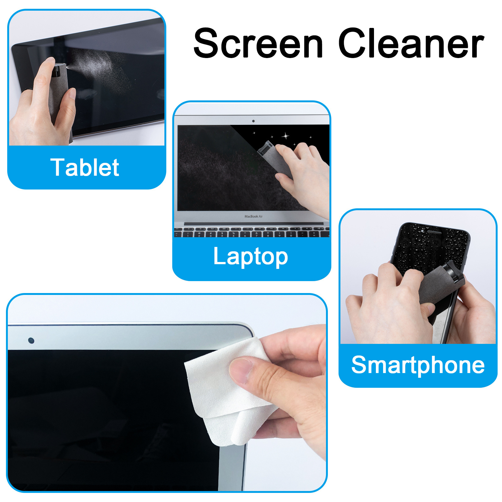 Mini Screen Cleaning Tool 2in1 Touch Screen Mist Cleaner Multi-functional Phone Screen Cleaner Spray