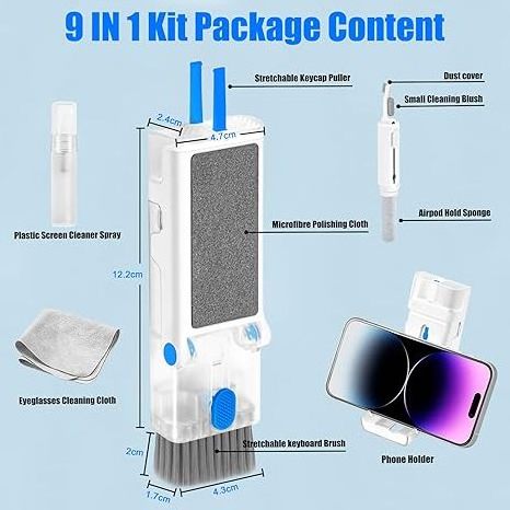 Customized 8 in 1 Multifunctional Cleaning Pen Keyboard Cleaner Brush Phone Cleaner Tool Cleaning Kit For Airpods