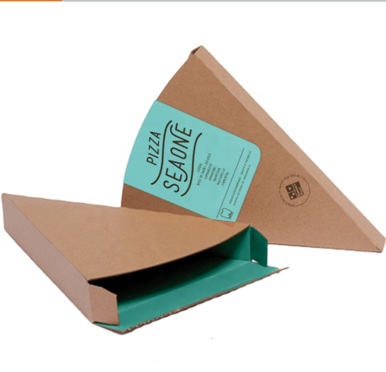 custom logo take away disposable paper triangle packaging box biodegradable cake pizza crepe box