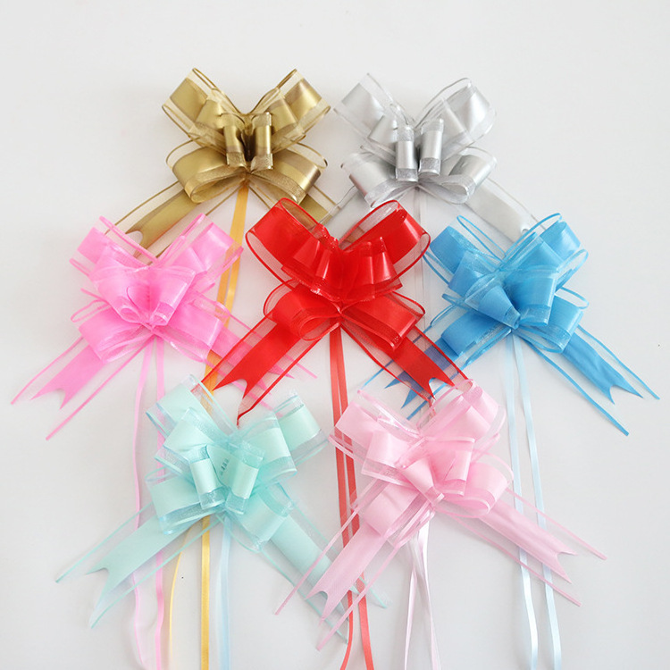 5cm width colorful Gift Wrap Pull Bows for Presents Weddings Birthdays Baby Showers Iridescent Sheer Organza Ribbon