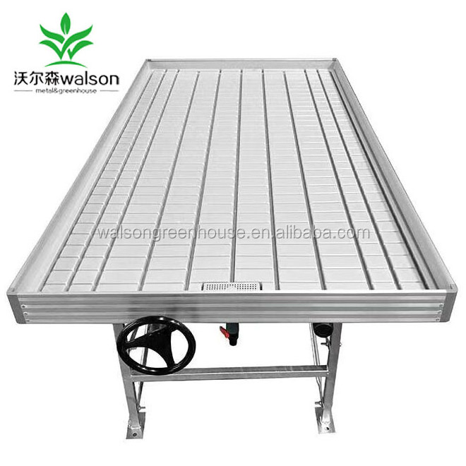 Factory supply 4x8 4x10 ebb and flow rolling benches tray for lettuce growing