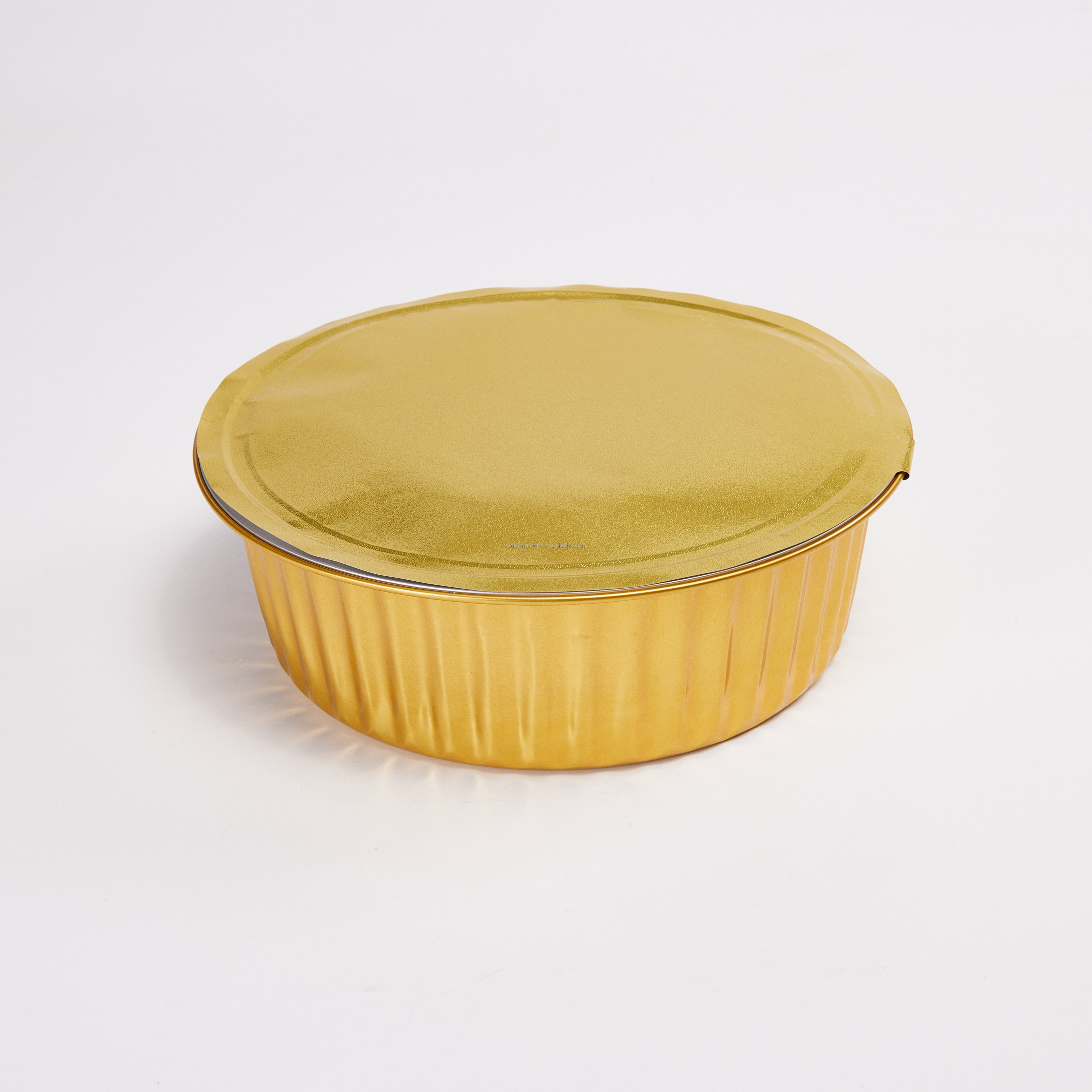 Walson Gold Tin Foil Disposable Circle Oven Baked Durian Aluminum Foil Dishes Container Takeaway Containers For Baking