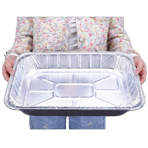 9700ml Large Aluminum Foil Tin Trays Rectangle Full Size Baking Containers Pie Dish Bbq Grill Plate