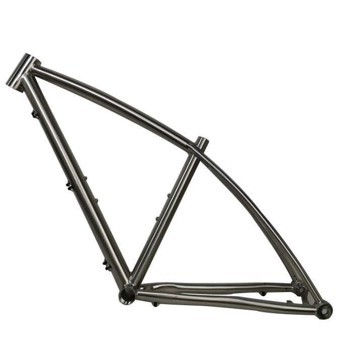 700c cyclocross titanium bicycle frame with curve top tube and seatstay design