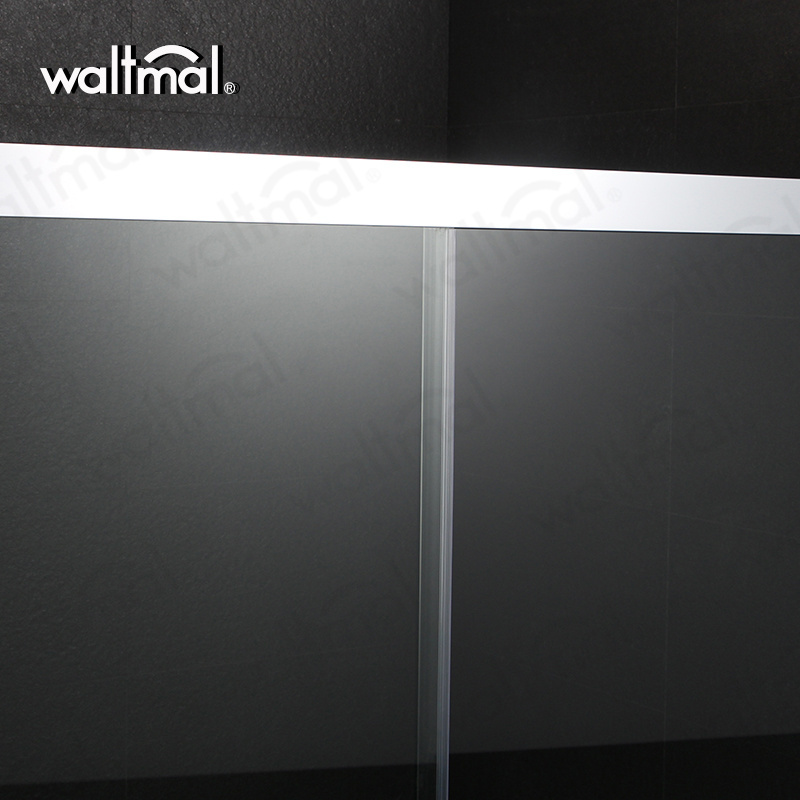 Waltmal Aluminium Alloy Frame Material Simple Glass framelles bypass shower doors