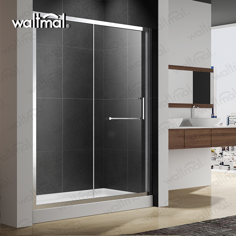 Waltmal Aluminium Alloy Frame Material Simple Glass framelles bypass shower doors