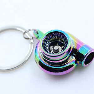 Turbo Keychain, Creative Multicolor Hot Sleeve Bearing Spinning Turbine Turbocharger Keychains Keyring