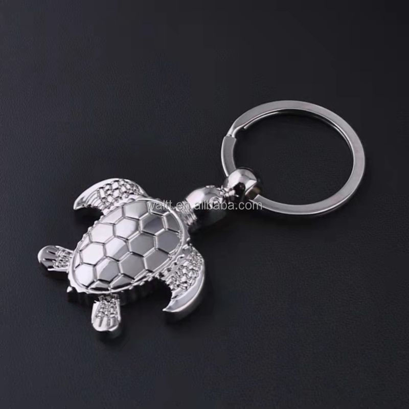 3D Silver Sea Turtle keychain Sea Animal Metal Keyring For Personalized Gifts