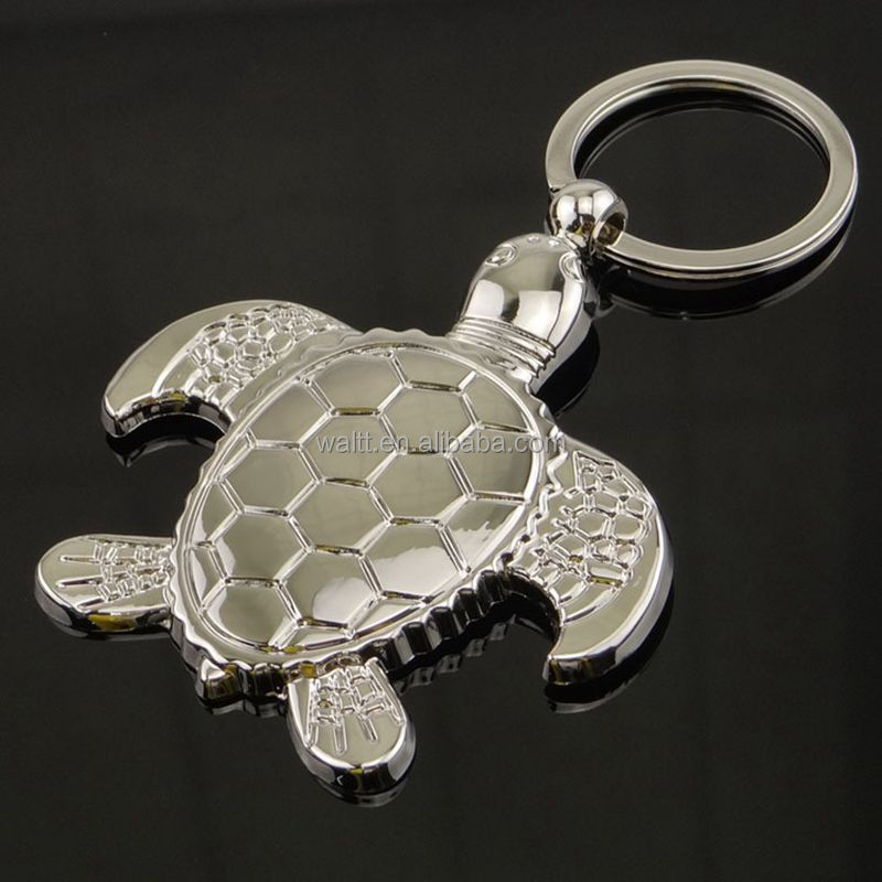 3D Silver Sea Turtle keychain Sea Animal Metal Keyring For Personalized Gifts