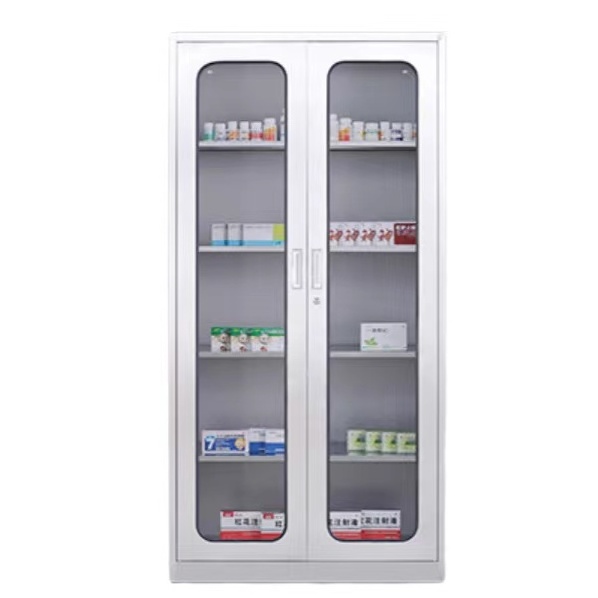 Customized Stainless Steel Cabinet Medical Storage Cabinet With Glass Door