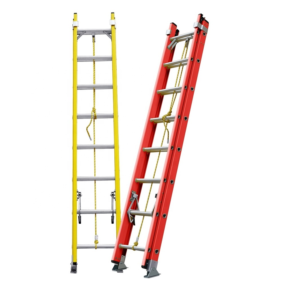 High Quality Professional 20 steps fiberglass telescopic retractable step ladder